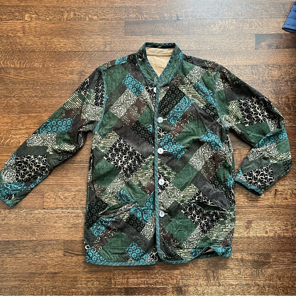 Koos Size Medium Pattern/Tan Reversible Corduroy … - image 5